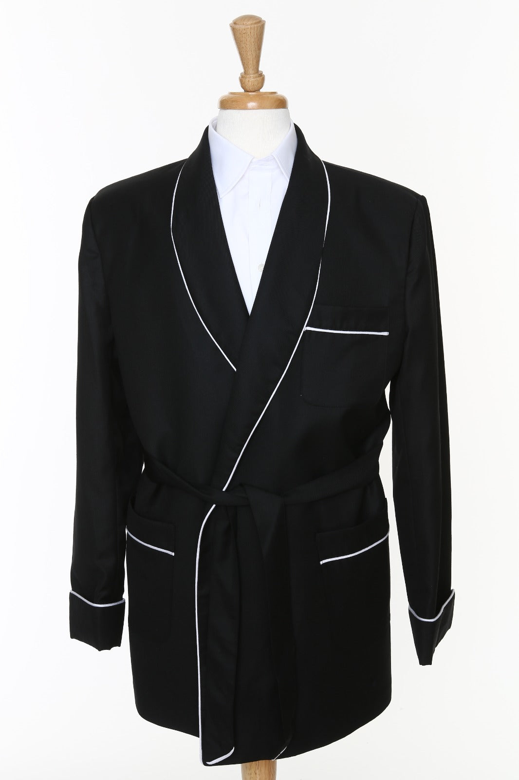 Wool Smoking Jacket - Black