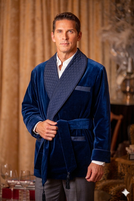 Navy Smoking Jacket
