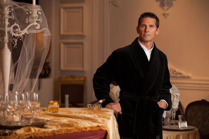 Velvet Smoking Jacket - Black