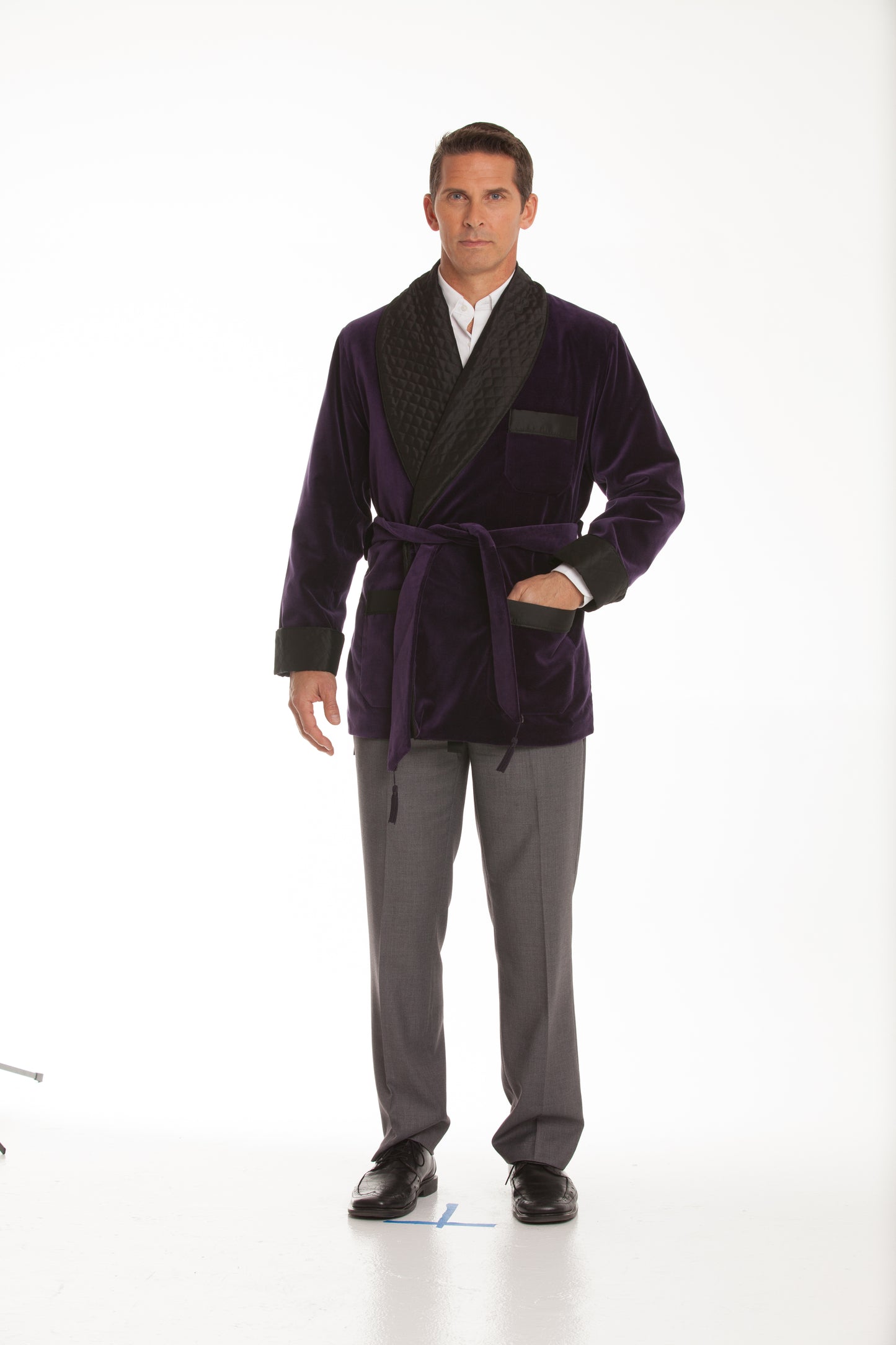 Velvet Smoking Jacket - Purple Merlot