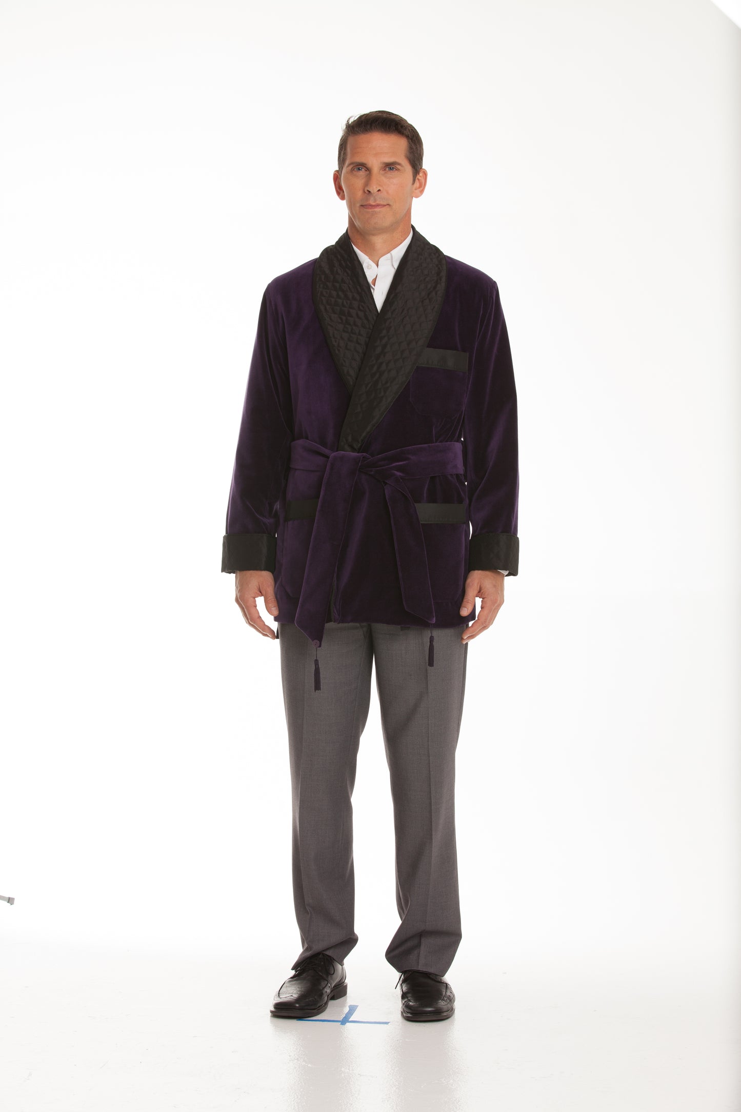 Velvet Smoking Jacket - Purple Merlot