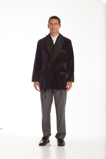 Velvet Smoking Jacket - Purple Merlot