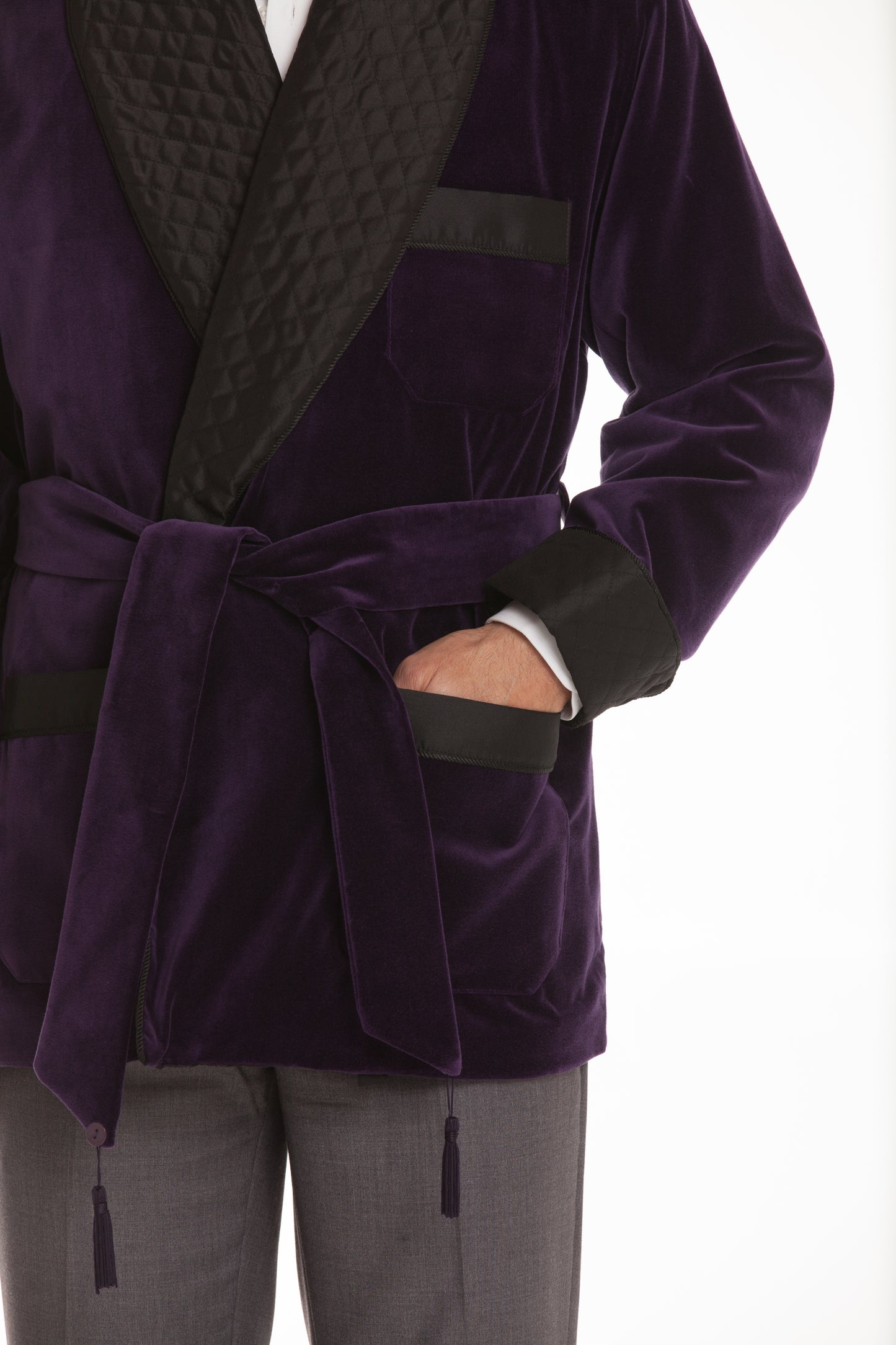 Velvet Smoking Jacket - Purple Merlot