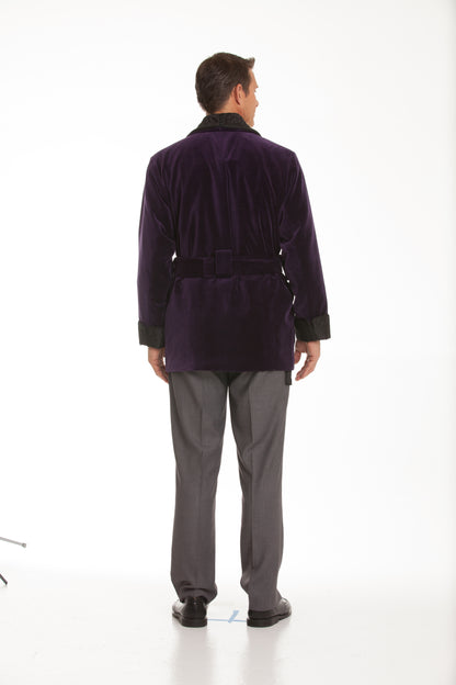Velvet Smoking Jacket - Purple Merlot