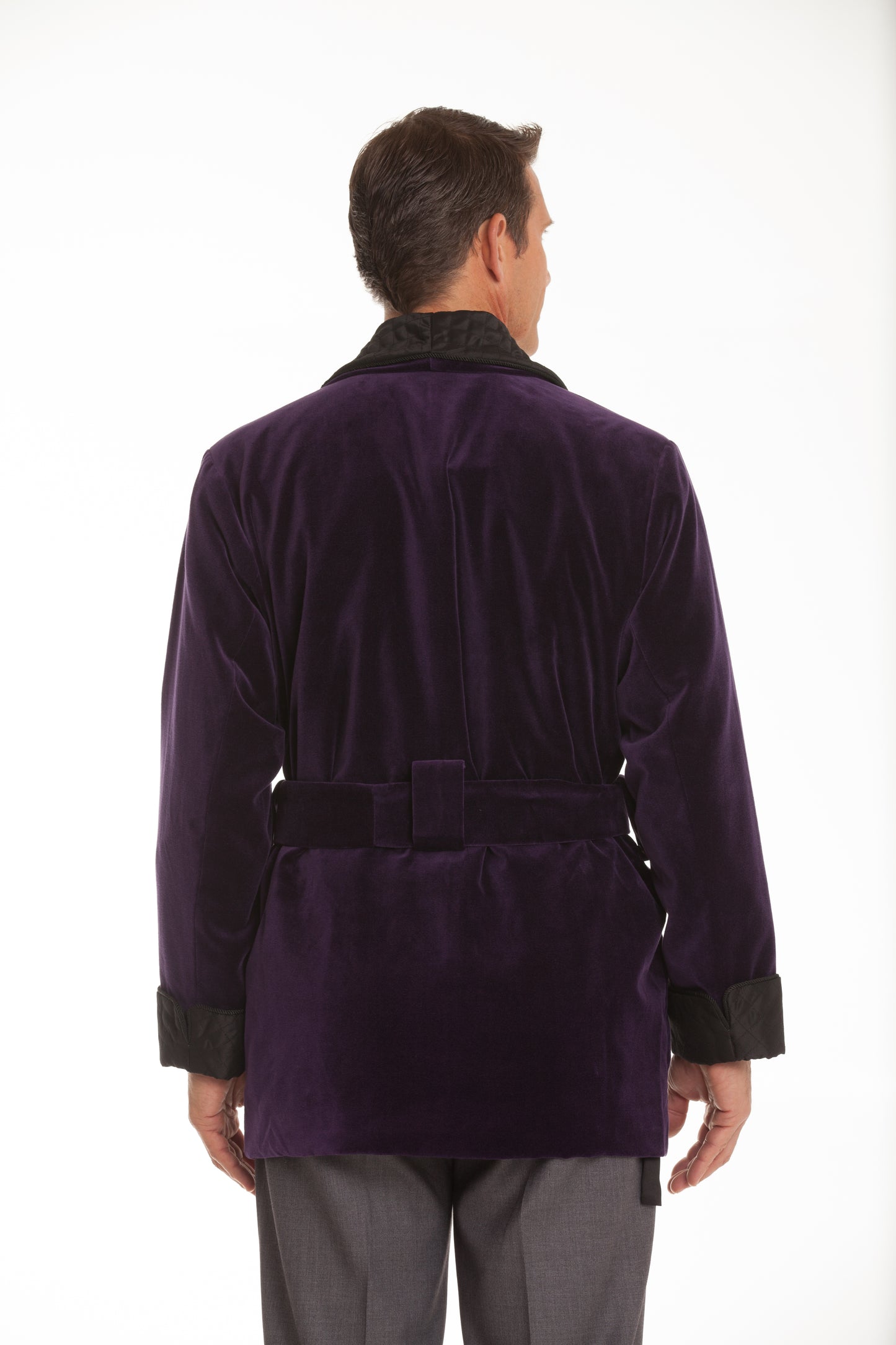 Velvet Smoking Jacket - Purple Merlot