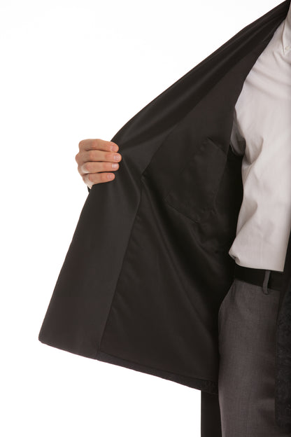 Satin Smoking Jacket – Brocade Black