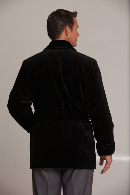 Velvet Smoking Jacket - Black