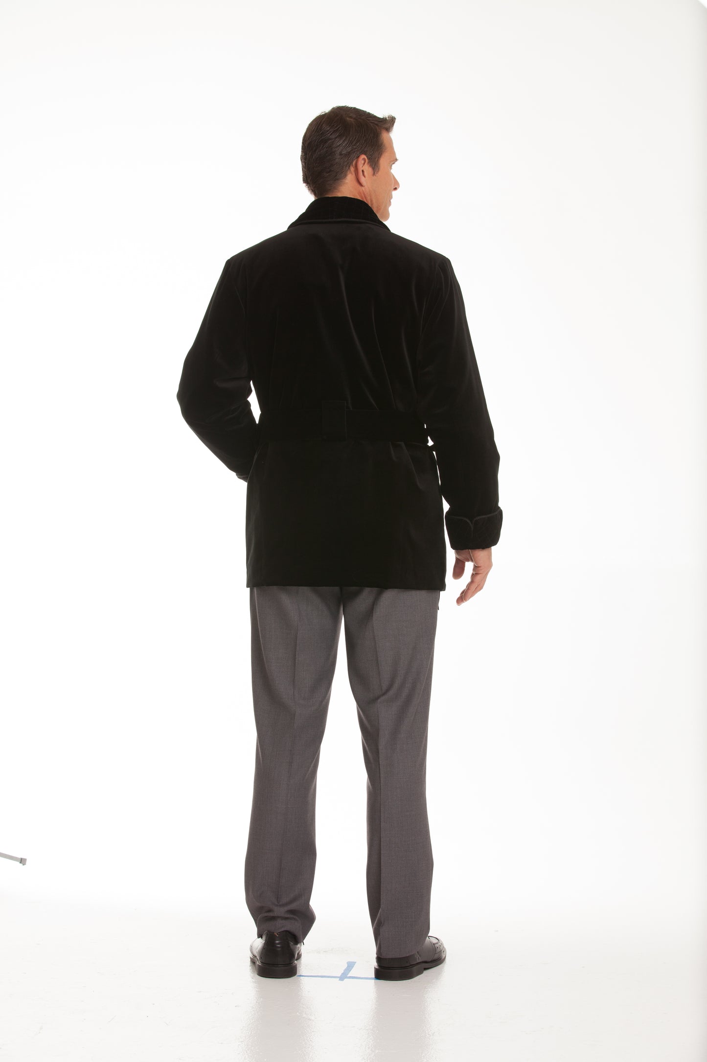 Velvet Smoking Jacket - Black