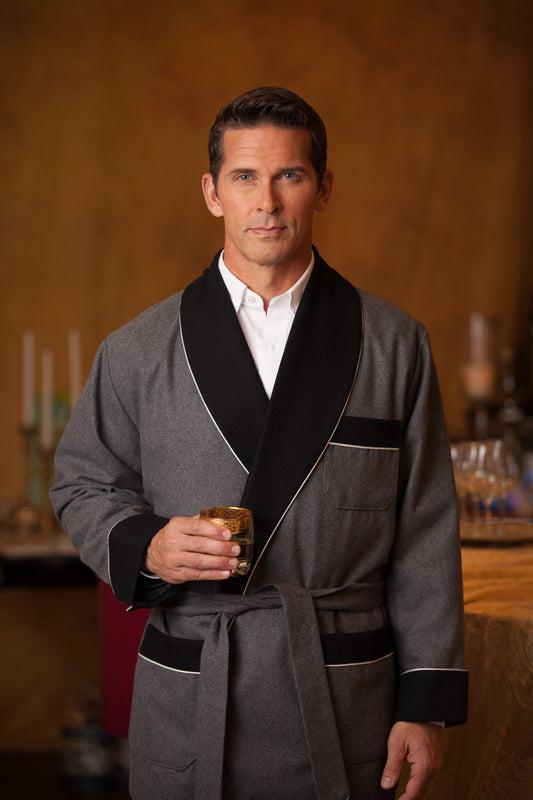 Gray wool Smoking Jacket