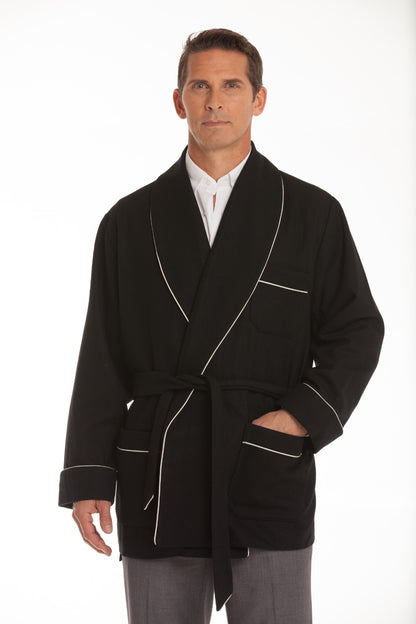 Wool Smoking Jacket - Black