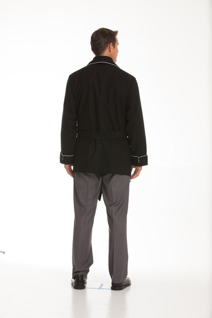Wool Smoking Jacket - Black