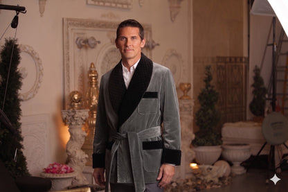 Velvet Smoking Jacket - Gary with Black